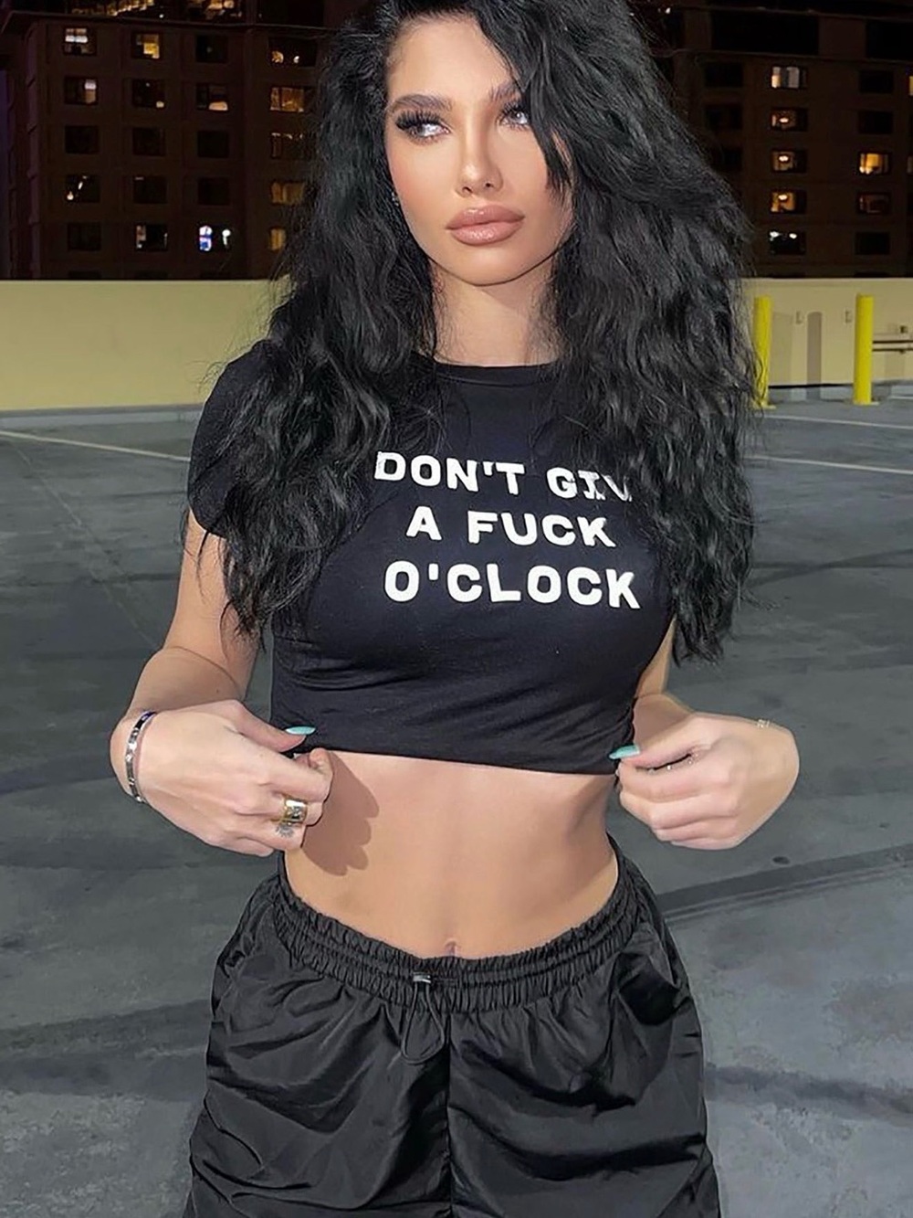 IDGAF O’CLOCK BACKLESS BLACK TOP